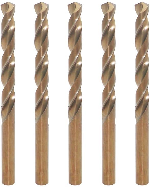 3.5mm Metric M35 Cobalt Steel Extremely Heat Resistant Twist Drill Bit of 5pcs with Straight Shank to Cut Through Hard Metals Such as Stainless Steel and Cast Iron, 5% Cobalt M35 Grade HSS-CO