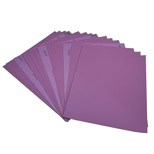 800 Grit Wet Dry Sandpaper, 9 x 11 Inch (23x28 cm) Sanding Sheets, 15 PCS Premium Aluminum Oxide Abrasive Sand Paper for Wood Metal Ceramic or Auto Polishing and Scratches Removing