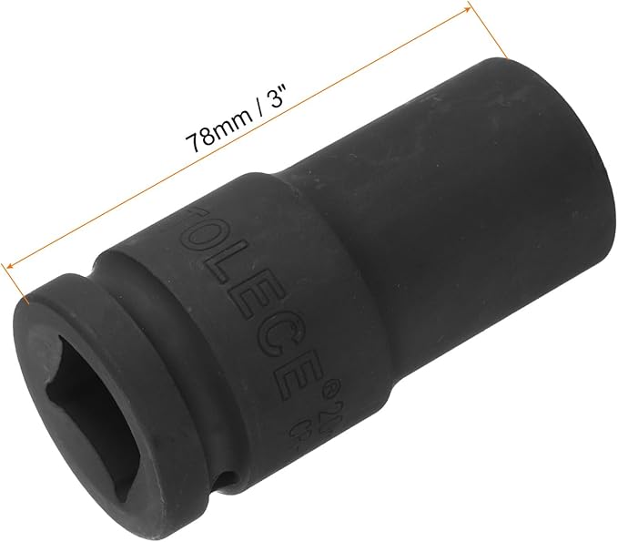 uxcell 3/4-Inch Drive 20mm 6-Point Deep Impact Socket, CR-MO Steel 78mm Length, Metric Sizes
