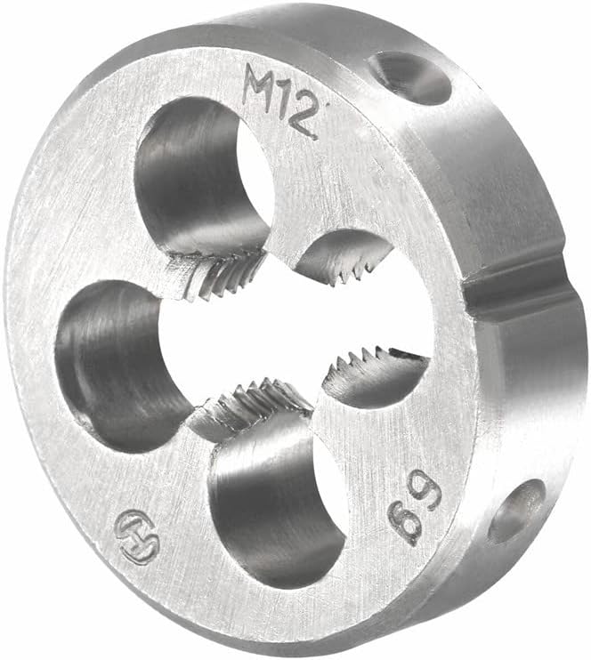 Mactoom 12mm x 1.25 HSS Metric Tap and Die Set Right Hand Thread,Tapping DIY Tool 3pcs (M12 x 1.25mm)