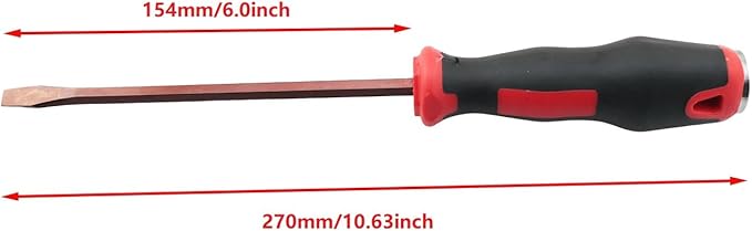 Knockout Screwdriver High Hardened S2 Shank Alloy Steel Flat Head Soft Cover Rubber Handle For Mechanical Hardware Slotting Removal Maintenance