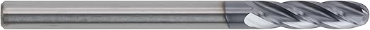 CME 10 pcs Micrograin Carbide End Mills, Ball Nose, TiAlN Coated, 1/8" Mill Diameter, 1/2" Length of Cut, 1 1/2" Overall Length, 4 Flute, Center Cutting