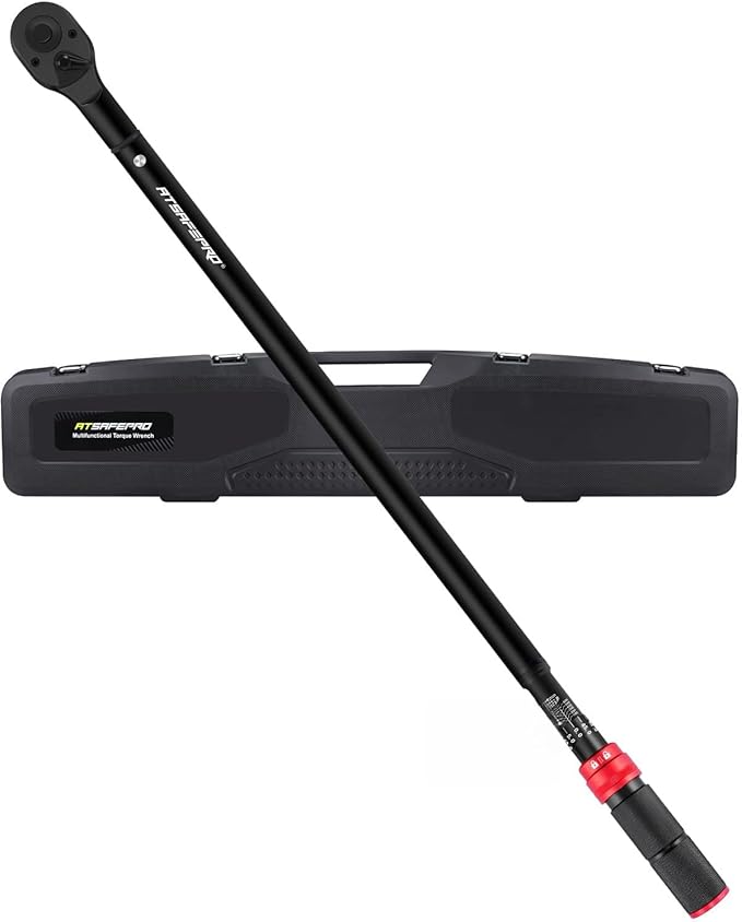 ATsafepro 3/4 Torque Wrench 100-650 Ft-Lb ??짹3% Accuracy, Reversible 48-Tooth Ratchet, Cr-V Steel, Dual Scale, 3/4" Drive Click Heavy Duty Precision Torque Wrench for Truck, RV, Heavy Equipment