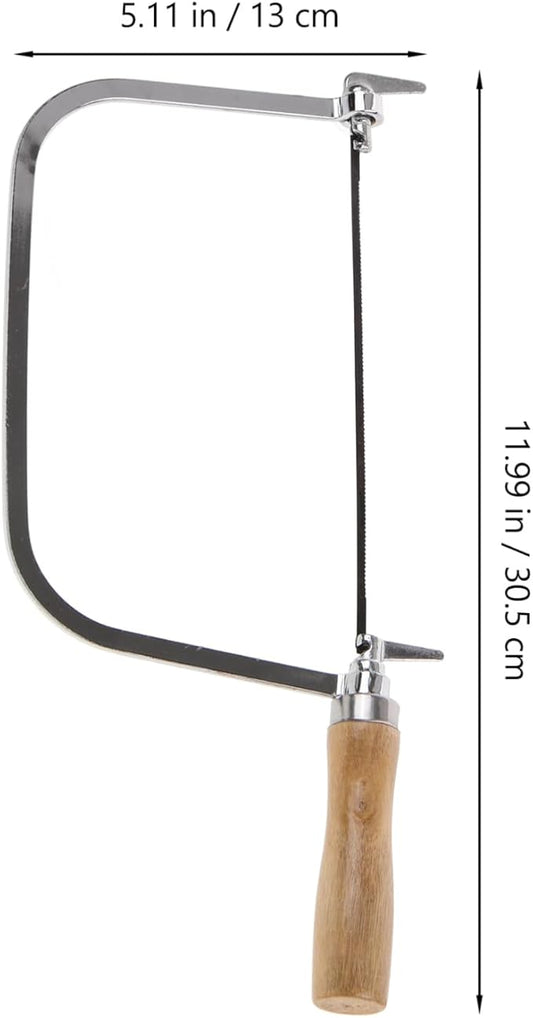 NUOBESTY Coping Saw for Woodworking 7 Inch Wooden Handle Hand Saw with Replacement Blades Lightweight U-Shaped Frame for Precise Wood and Pvc Cutting