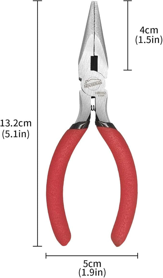 Needle Nose Plier, 5 Inch, Needle Noses Pliers Set, 2 Pack, Small Needle Nose Pliers, Long Nose Pliers with Side Cutter, for Cutting and Bending Wire