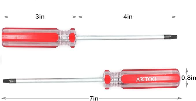 AKTOO 2PCS T20 Torx Screwdriver, 4inch Torx Driver Star Bit Screwdrivers for Computer Repairing, Automobile Tools and Home Appliances