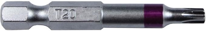 T20 X 2" Torx/Star Driver Bit - Color Coded Quick Change Shank Bit for Screws and Fasteners (100)