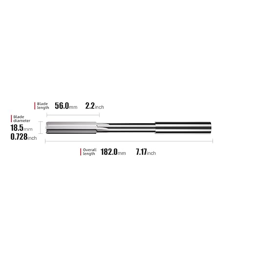 18.5mm Chucking Reamer,H7 HSS Straight Flutes Lathe Machine Reamer,Round Shank Milling Cutting Tool,1 pcs DRINYOUNG(18.5mm)
