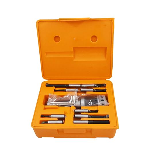 WFLNHB 2 Inch Boring Head R8 Shank 9pcs 1/2 Inch Carbide Boring Bar Set milling Machine Boring Head Set