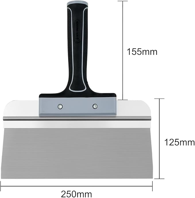 ROLLINGDOG 10 Inch Taping Knife - Drywall Taping Knife,Threaded End Can be Attached to Extension Pole,Stainless Steel Blade,Ideal for Skimming and Smoothing Walls and Ceilings