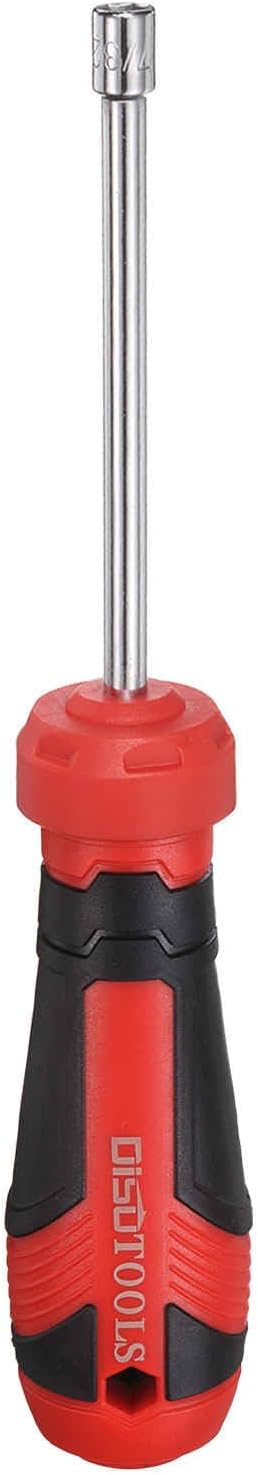 HARFINGTON SAE Nut Driver 7/32" CR-V Non-Magnetic Tip Hollow Shafts Hex Socket Screwdriver with Anti-Slip Handle for Automobile Repair Bit Driver