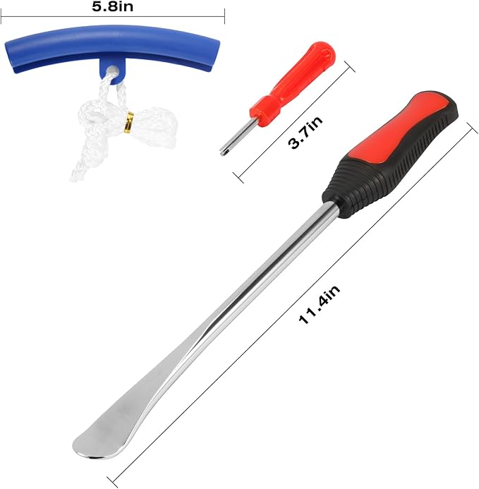 Asooll 11.5" Tire Spoon Dirt Bike Tire Changing Spoons Changing Tools for Motorcycle ATV Lawn Mower I with 1 Portable Bag+3 Tire Spoons+6 Rim Protectors+6 Valve Cores+1 Valve+1 Tire Valve Stem Puller