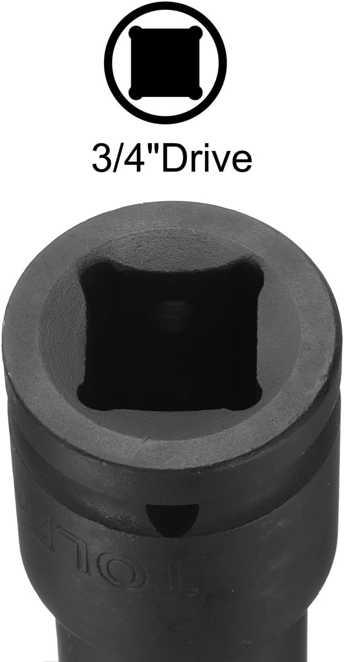 uxcell 3/4-Inch Drive 18mm 6-Point Deep Impact Socket, CR-MO Steel 78mm Length, Metric Sizes