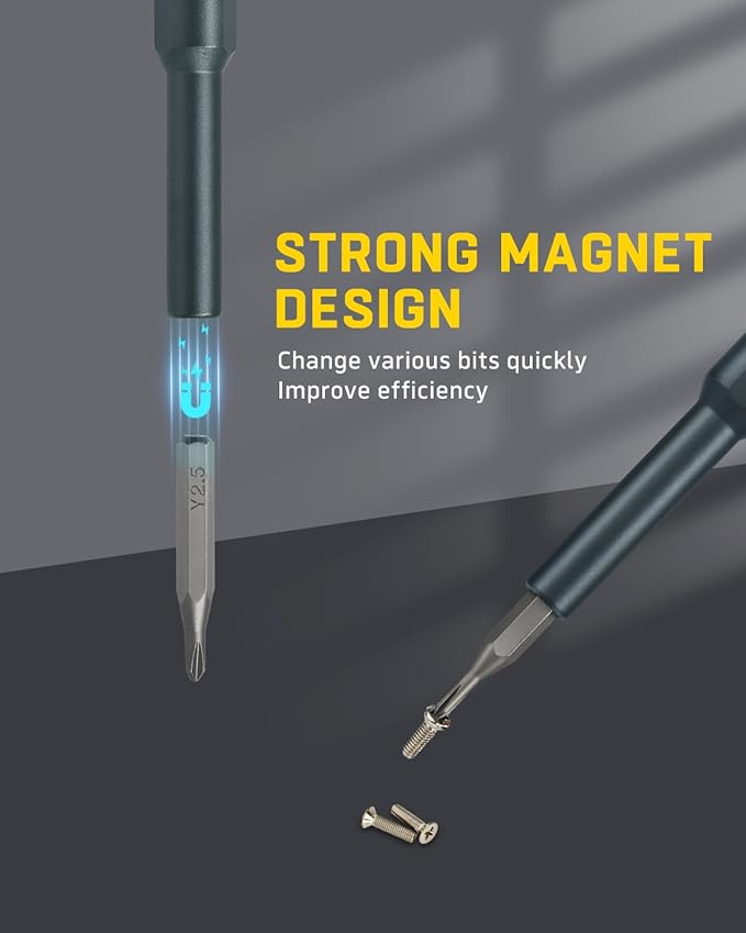 Banshu Mini Screwdriver Set, 46 in 1 Small Screwdriver Set with Case, Magnetic Precision Screwdriver with Torx Star Flathead Phillips for Glasses, Watch, Phone, Laptop, Macbook, PC, Camera, PS5, Toys