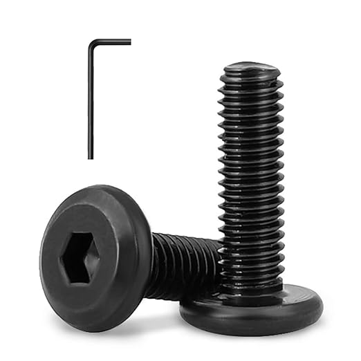 1/4-20 x 1/2" (50 Pack) Flat Head Hex Socket Cap Screws Bolts, Black Oxide 304 Stainless Steel 18-8, Hex Drive, Bright Finish, Fully Machine Thread