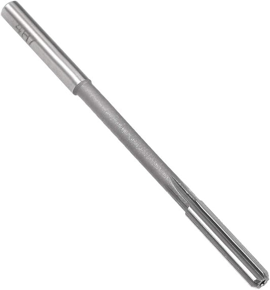 uxcell Chucking Reamer 4mm, H7 HSS Lathe Machine Reamer 6 Straight Flutes, Round Shank Milling Cutting Tool, Metric Reaming Drill Bit for Stainless Steel Metal Hole