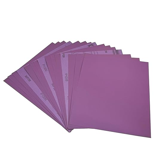 1000 Grit Wet Dry Sandpaper, 9 x 11 Inch (23x28 cm) Sanding Sheets, 15 PCS Premium Aluminum Oxide Abrasive Sand Paper for Wood Metal Ceramic or Auto Polishing and Scratches Removing