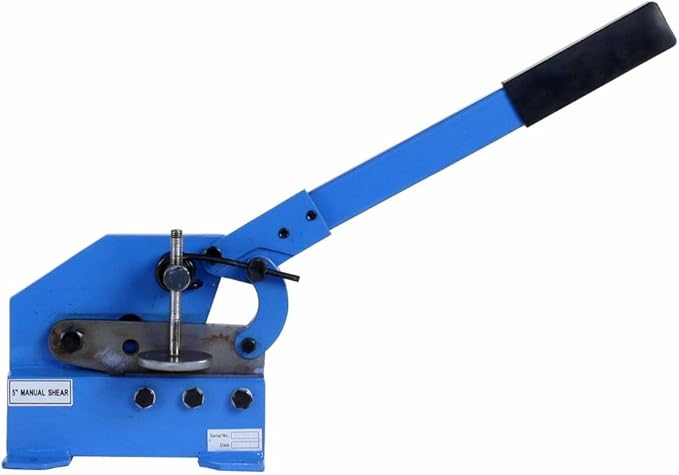 Erie Tools 5" Benchtop Manual Plate Shear ??Cuts Sheet Metal, Rebar, Carbon Steel, Round Stock ??Heavy-Duty Hand Plate Cutter