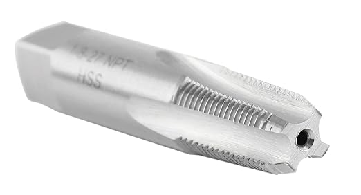 Accusize Industrial Tools NPT-18 H.S.S. Taper Pipe Tap, 1/8 in-27, 4 Flutes