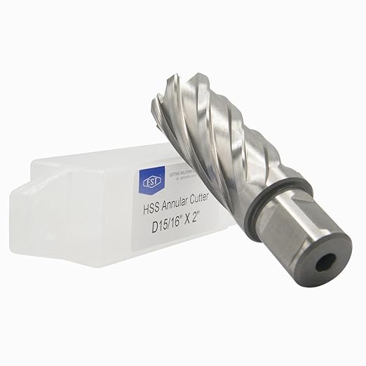 HSS M2AL Annular Cutter 2" DOC with 3/4" Weldon Shank for Magnetic Drill Press by EST (D15/16" X 2")