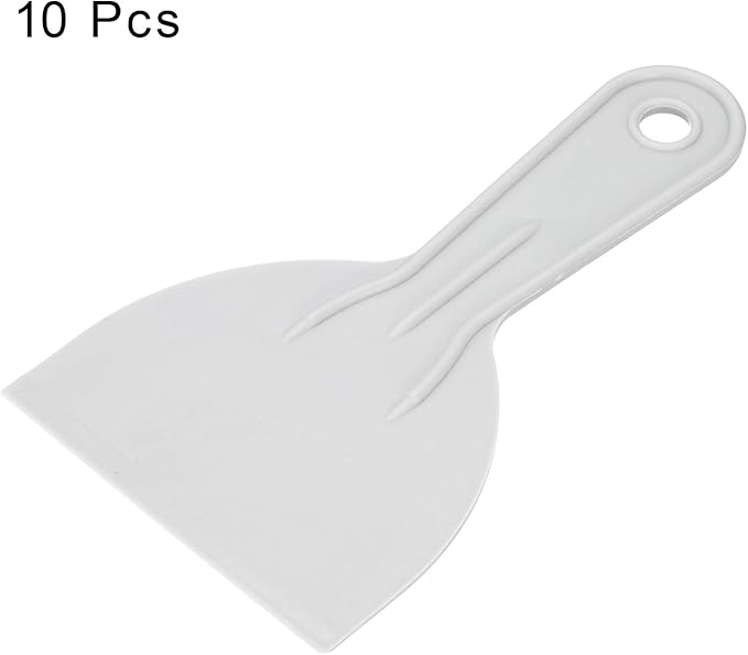 HARFINGTON 10pcs Putty Scraper 3.9" Width 2mm Thin Flexible Plastic Putty Knives for Taping Drywall Spreading Painting Wall Scratching Gray