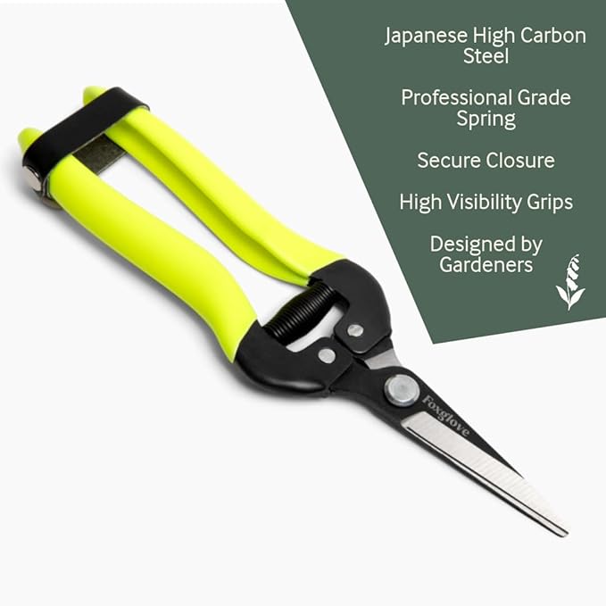 Foxglove Garden Scissors ??Professional Pruning Shears for Gardening, Ultra-Sharp Garden Shears with Japanese SK5 Steel Blades, Ergonomic Gardening Shears & Garden Clippers for Flowers and Plants