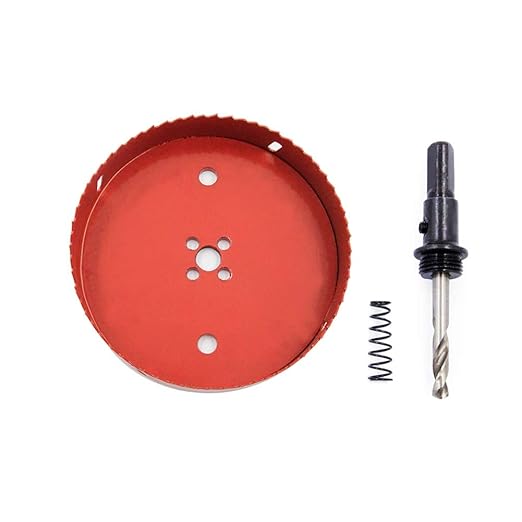 Hole Saw Drill Bit LAIWEI HSS Hole Cutter with Arbor for Wood,PVC Board and Plasterboard(6-1/8"(155mm Hole Saw))