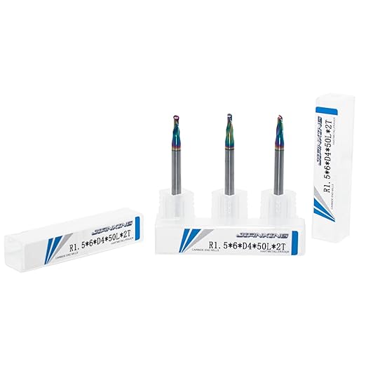3mm R1.5 DLC Coated 2-Flute Carbide Ball Nose End Mill, Ideal for Aluminum, Copper Alloys, and Plastic Machining ??High Precision & Wear-Resistant Cutting Tool (3 Pack)