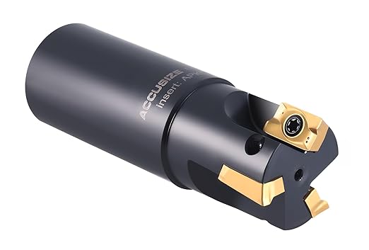 Accusize Industrial Tools 1-1/4'' 90 Deg Square Shoulder Indexable End Mill with APKT1604 Inserts, 0056-0922
