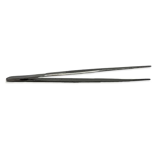 Eisco Labs - 6 Inch Stainless Steel Forceps - Precision Tweezers, Laboratory, Medical, and Educational Use - Durable, Corrosion-Resistant, Serrated Tips for Secure Grip - Dissection, Specimen Handling