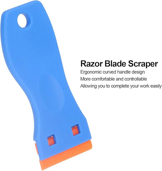 Razors Blade Scraper Tool, Plastic Razors Blade Scraper, Plastic Razors Blade Scrapers Knife with Handle for Window Glass (103Pcs)