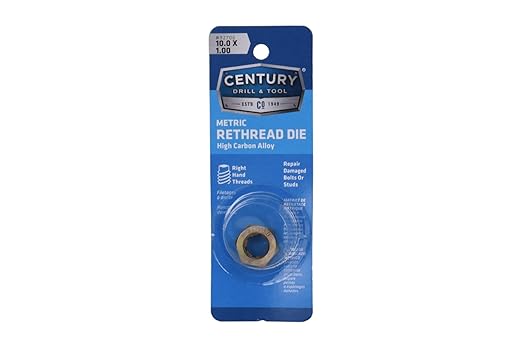 Century Drill & Tool, 92706, 10.0X1.00,Rethreading Die,Tool Set, Thread Repair
