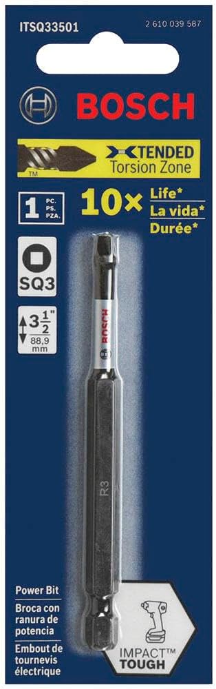 BOSCH ITSQ33501 1-Piece 3-1/2 In. Square #3 Impact Tough Screwdriving Power Bit