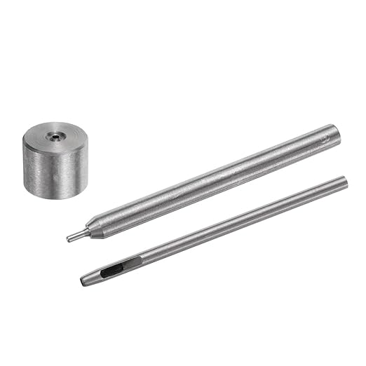 uxcell Eyelet Hole Punch Die Tool, 3mm Grommet Setter Hollow Punch for Leather Craft Clothing Handbag Fabric Curtain Setter