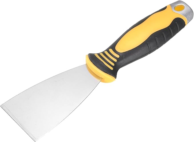 uxcell Putty Knife 2" High Carbon Steel Paint Scraper Flexible Drywall Repair Mud Knife for Removing Cement Wallpaper Mud Adhesive Taping with Metal Hammer End