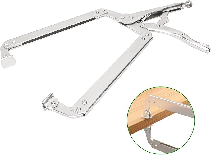 4 Pack 18 Inch C-Clamp Locking Pliers with Swivel Pads, Heavy Duty, Adjustable Vise Grip C Clamps for Woodworking and Home Improvement