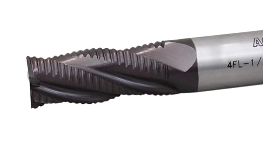 Accusize Industrial Tools 10-Pc 1/2" Dia, M42 8% Cobalt TiAlN Roughing End Mill Set, 1/2" Shk Dia, 1-1/4" Flt Length, 3-1/4" Oal, 4 Flute, Coarse Tooth, 1102-0012x10