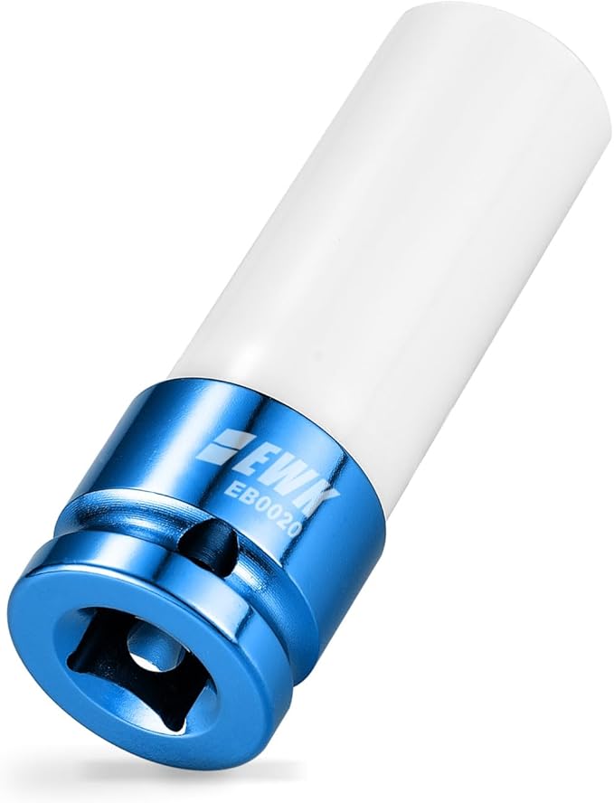 EWK 1/2" Drive 17mm Lug Nut Socket, 17mm Socket for Wheel Service, Non-Marring Protective Sleeve Prevents Damage to Custom Rims