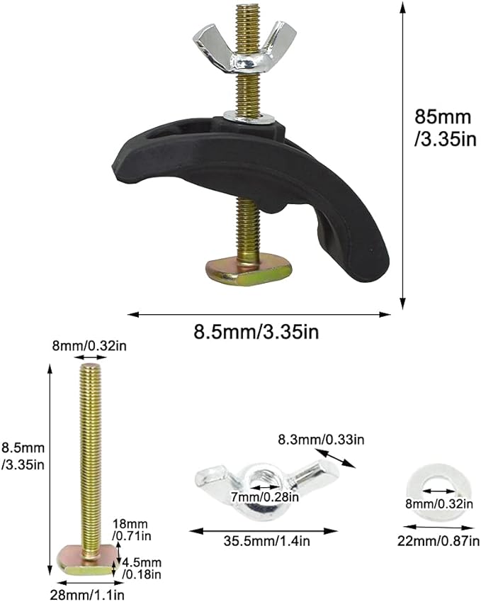 4-Piece Arcuate Press Plate Clamps, T-Track Hold-Down Fixtures, Universal CNC Router & Drill Press Accessories, Heavy Duty Workpiece Holding for Woodworking, Metalworking, and Engraving Machines
