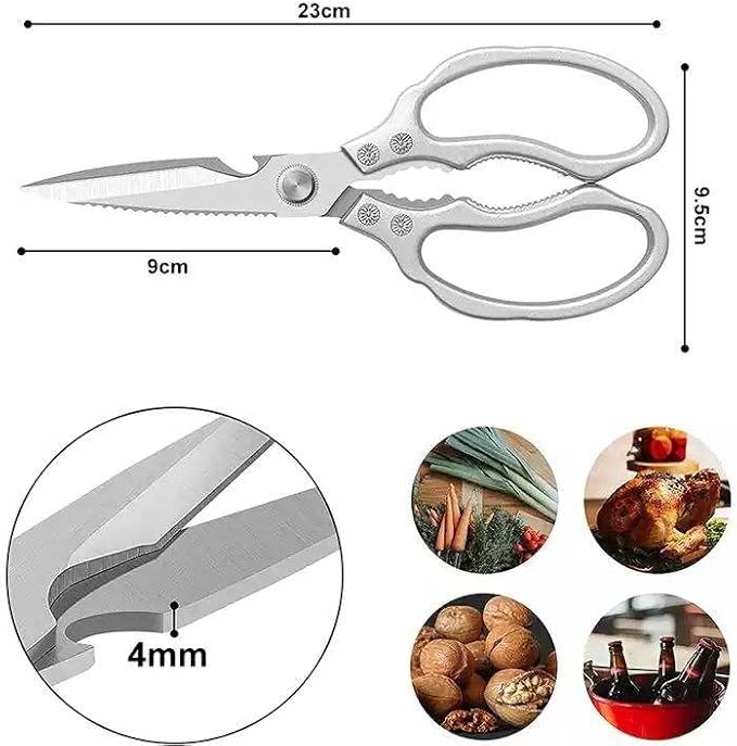 Multipurpose Kitchen Shears - Heavy Duty, Light-Weight, Large Scissors for Cutting Food (Poultry, Prawn, Cooking, Herb)