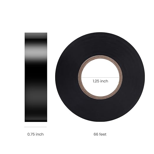 Lichamp 10-Pack Black Electrical Tape Waterproof, 3/4 in x 66ft, Industrial Grade UL/CSA Listed High Temp Electrical Tape Electric Super Vinyl