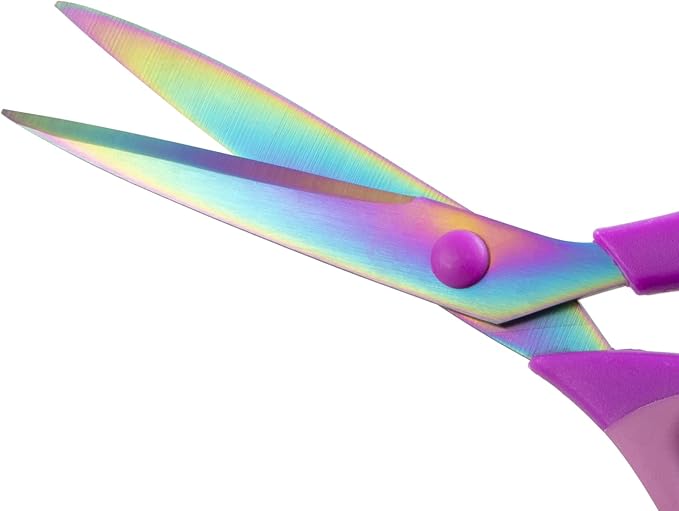 3PCS Purple Craft Scissors, Sharp Tailor Scissors, Titanium Blades Shears Rubber Soft Grip Handle, Multi-Purpose Fabric Scissors for Adults, Office, Sewing, School and Home Using