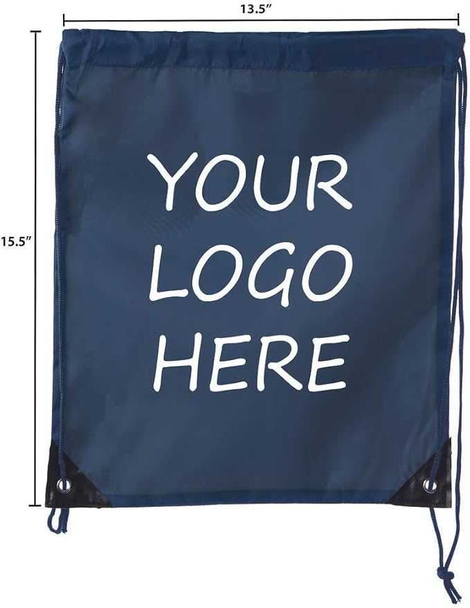 Mato & Hash Custom Bags With Your Logo | 100PK Promotional Drawstring Backpack - 100PK Navy CE2500