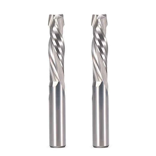 Spiral Router Bits Up Down Compression Bit 1/4 inch Cutting Diameter, 1" Cutting Length,1/4 inch Shank Solid Carbide CNC End Mill for Wood Carving Engraving Grinding Grooving