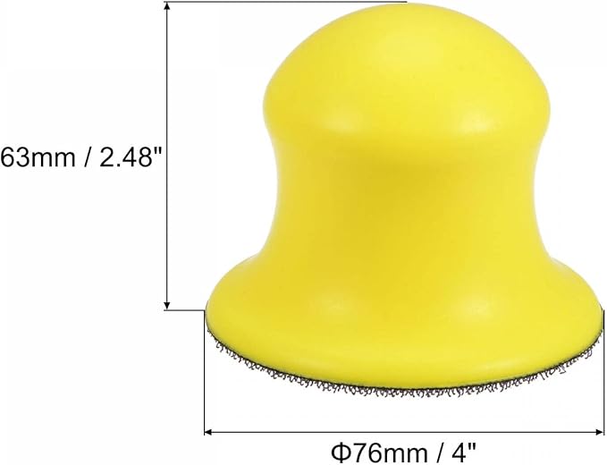 uxcell Hook and Loop Hand Sanding Block 3 Inch Round Detail Sanding Disc PU Foam Backing Plate Manual Sander for Detailing Polishing