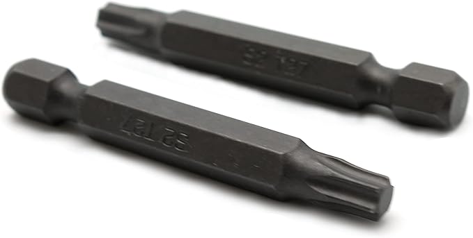 25 pc T27 Torx Star 6 Point T-27 Screwdriver Impact Ready 2 Inch Length Insert Bits Hex Shank with Quick Release Slot