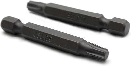 25 pc T27 Torx Star 6 Point T-27 Screwdriver Impact Ready 2 Inch Length Insert Bits Hex Shank with Quick Release Slot