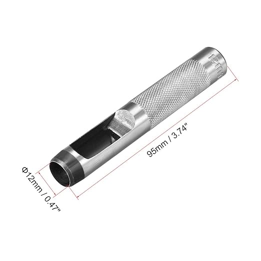 uxcell Leather Craft Round Hollow Hole Punch 12mm for Leather Belt Watch Band Gasket