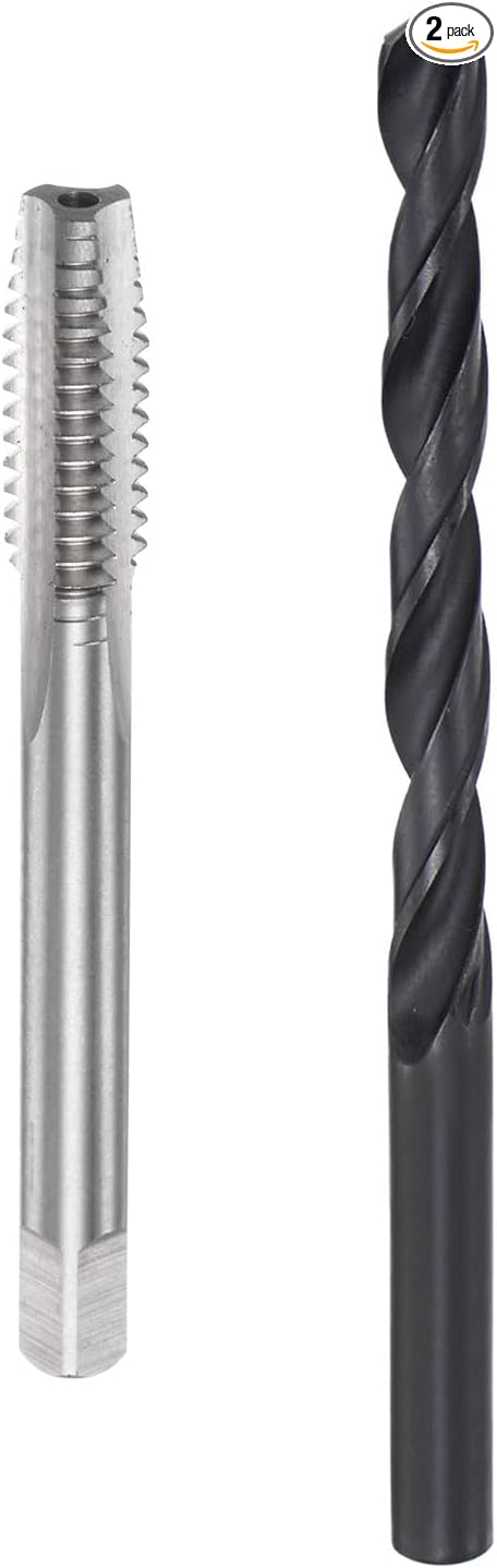 uxcell Metric Tap and Drill Bit Set, M8 x 1.5 Thread Tap & 6.5mm Black Oxide Twist Drill Bit, Straight Flute Tap Tapping Threading Repair Tool Kit