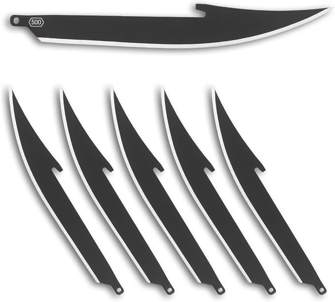 OUTDOOR EDGE 5" Replacable Black Boning/Fillet Blades - 6 Pack of Black Boning/Fillet Blades, Great for Boning Deer and Filleting Fish